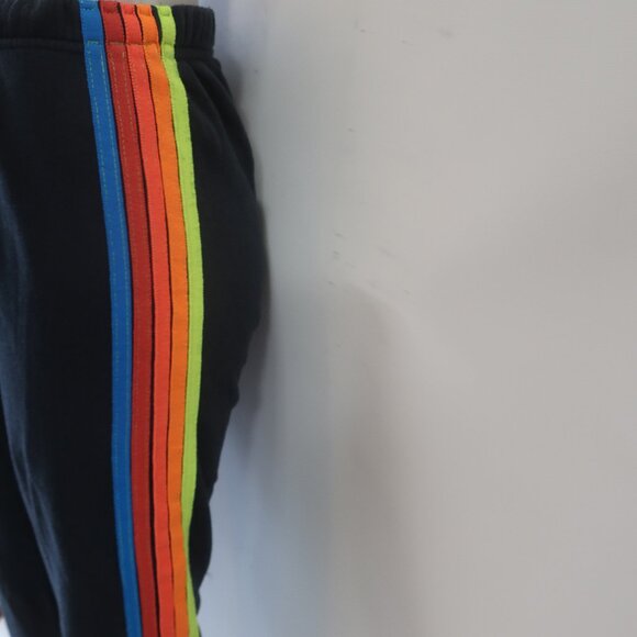 Women Aviator Nation Black Rainbow Neon 5-Striped Jogger Sweatpants M - Picture 4 of 13
